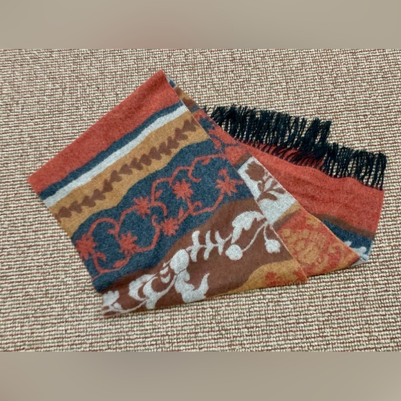 Vtg 1990s Y2K Soft Thick Premium Cashmere Wool Fringed Multi Patterned Scarf - Picture 13 of 14